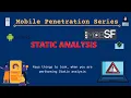Static analysis of mobile application