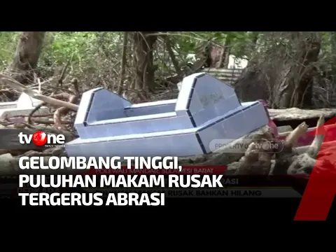 Puluhan Makam di Polewali Mandar Rusak Tergerus Abrasi