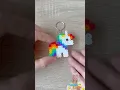 Rainbow Unicorn Keychain with Perler Beads Easy Craft for Kids