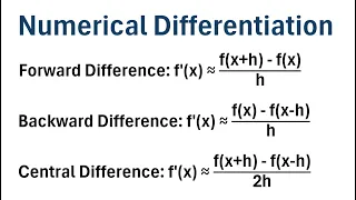 Numerical Differentiation Forward Backward and Central Difference