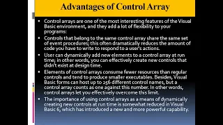 Control Array in Visual Basic Programming