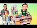 CALEB MOMMY PRETEND PLAY SHOPPING with GROCERY STORE and FOOD TOYS FOR KIDS