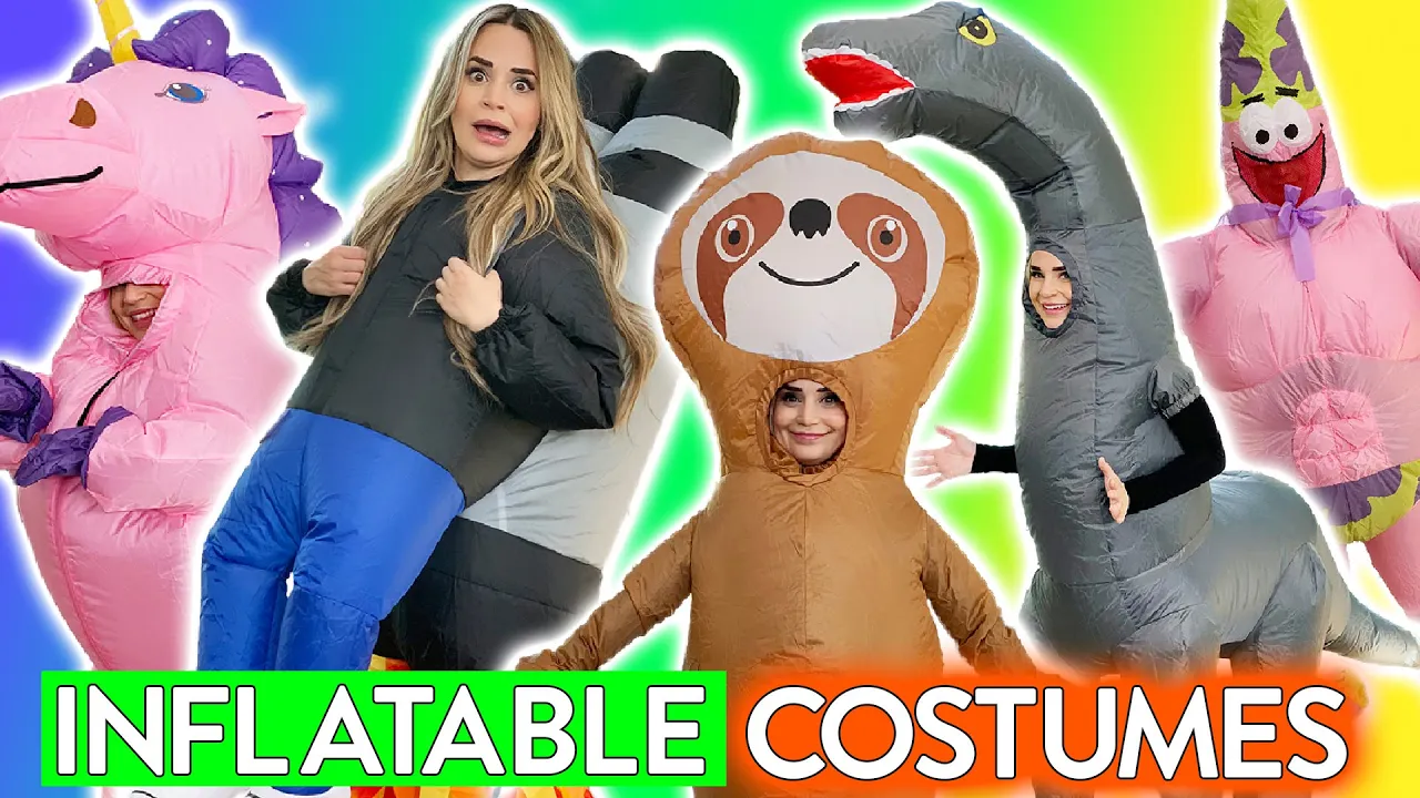 Trying INFLATABLE Kids Costumes!!!