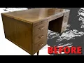 AMAZING 1950 s Mid Century Modern LEOPOLD desk TRANSFORMATION FURNITURE FLIPPING FOR PROFIT