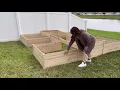 AMERLIFE 12x12x2 FT Wooden Raised Garden Bed - H-Shaped Planter Box with Double-Layer Design