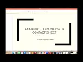 Creating Exporting A Contact Sheet