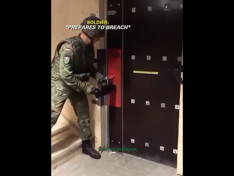 Soldier Gets Stuck In Doorway During Breach Training