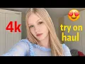 4K Yoga Micro Bikini Try On Haul See Everything Sheer Lingerie Transparent Dresses with me