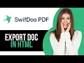 How to Export PDF Document as HTML in SwifDoo