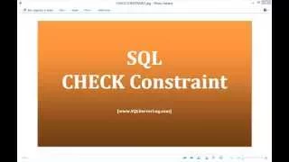 32 - SQL CHECK Constraint