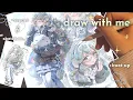 Draw with me sketch to render real time process ipad asmr cute character design