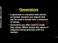157 Generators Advanced function Concepts basics