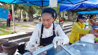 ยำทะเลซีฟู้ด 2 แม่ลูกขยันจัง ช่วยกันทำมาหากิน เจ๊เล็กสามครก Spicy Seafood Salad Thailand