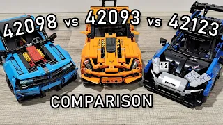 LEGO McLaren Senna GTR vs LEGO Corvette ZR1 | 42093 vs 42123 | 42123 vs 42098 | 42093 vs 42098