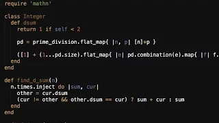 Amicable number algorithm in Ruby