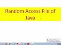 Random Access File in Java