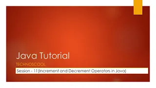 Java Tutorial - Session 11