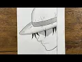 Download Lagu Easy anime drawing |  how to draw Monkey D. Luffy step-by-step MP3