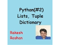 Python List Tuple and Dictionary