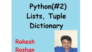 Python List Tuple and Dictionary