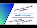 Delete Operation with code and Example Binary Search Tree Operation Data Structure