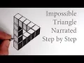 How to Draw The Impossible Triangle with 3d Cubes Optical Illusion