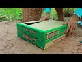 Build Underground Paper Box Rabbit Trap make from DIY Wooden Car