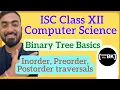Binary Tree Basics Traversals ISC Class 12 Computer Science Theory