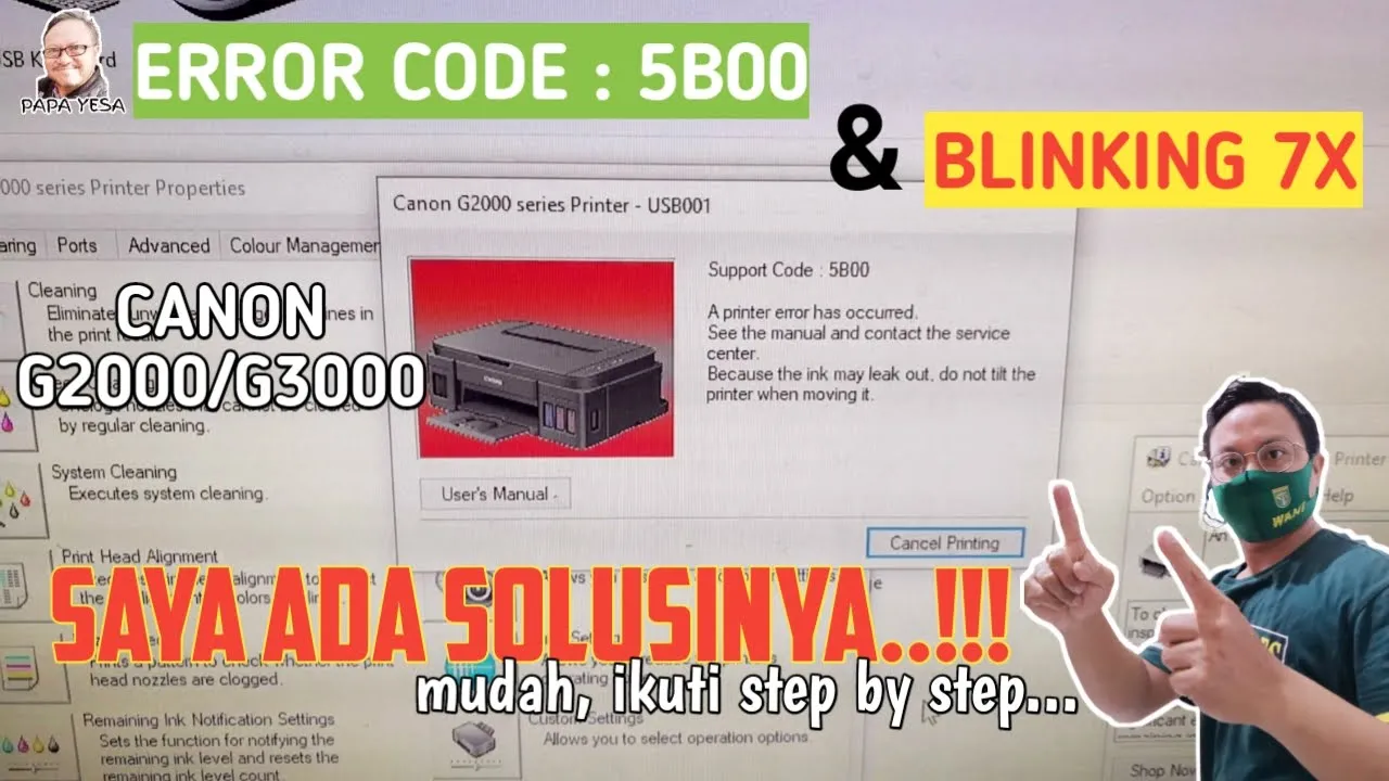 Cara Mengatasi Printer iP2770 Berkedip 3 kali / 3x. 