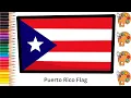 Puerto Rico Flag - Sketch Art and Paint Step by step tutorial Pencil to Palette