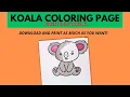 Koala Coloring Page Easy FREE Printable Color with Me