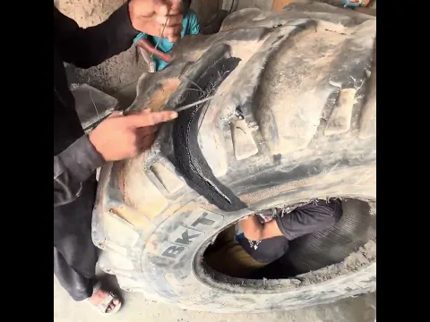 New Holland Heavy Machine Tire Repair – Sewing & Heating Process Explained