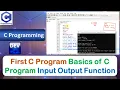 First C Program Basics of C Program Input Output Functions C Programming Language