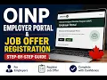OINP Employer portal and Job offer registration - Step-by-Step Guide
