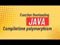 Function Overloading Compile time Polymorphism in Java