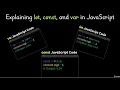 Mastering let const and var in JavaScript Deep Dive into Scope and Usage