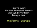 How to Insert multiple row from datagridview into db SQL