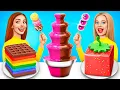 Download Lagu Tantangan Air Mancur Fondue Cokelat | Tantangan Memasak Permen Cokelat oleh RATATA