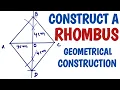 How to construct a rhombus when both diagonal are given