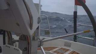 You can never capture how big the waves are! Sailing the Pacific ocean!