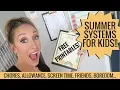 Summer systems for chores screens allowance more FREE PRINTABLES