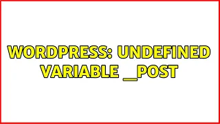 Wordpress Undefined variable - POST