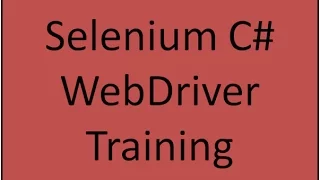Selenium C Training tutorial - Trial Class 1