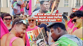 madman in gay pride madrid spain 