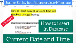 Add auto Timestamp in spring boot Api auto timedate insert in table using JPA Spring boot