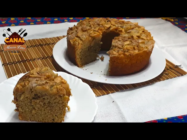 BOLO DE MAÇÃ DE LIQUIDIFICADOR FÁCIL E DELICIOSO