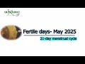 Fertile days May 2025 - 21-day menstrual cycle