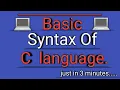 Basic syntax of c language c language Basic tutorial of c language c language for beginners