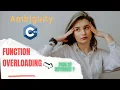 Ambiguity - Demonstration of Ambiguity in function overloading By Function with pass by reference