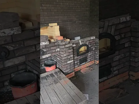 Part 7. Brick barbecue complex.(We installed the oven )#shortvideo #grill